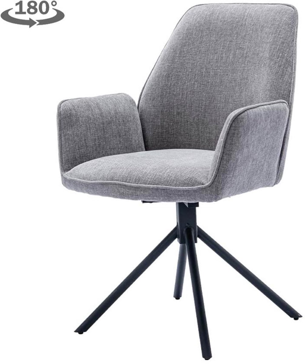Tower Living Eetkamerstoel Amaro - Grijs Stof - 65x60x89cm