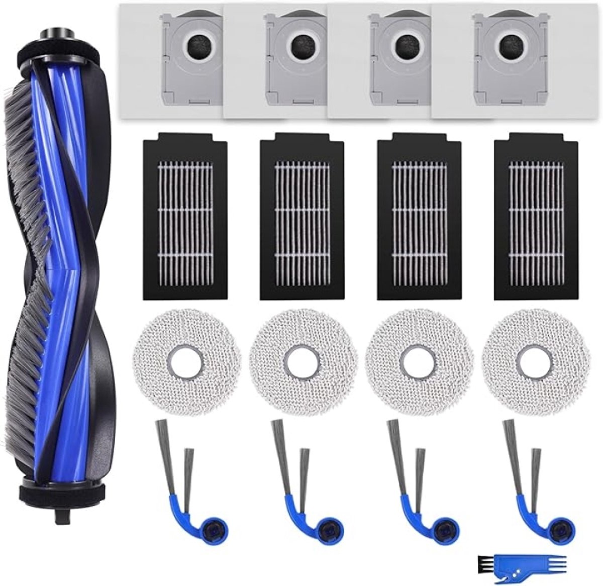 Accessoireset voor ECOVACS DEEBOT T50 PRO OMNI Gen3, T50 OMNI - Hoofdborstel, Zijborstels, Filters, Dweilpads en Stofzakken (18-delig)