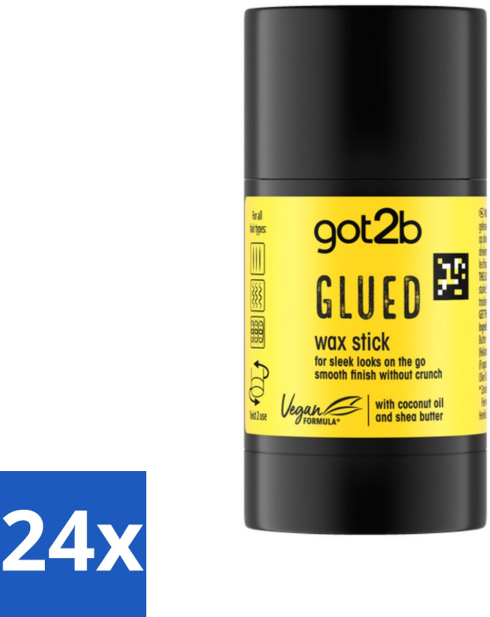 24 x Got2B - Wax Stick - Glued - 50 g - Haartype - Strak Haar - Fixatie - Waxstick - Superglad