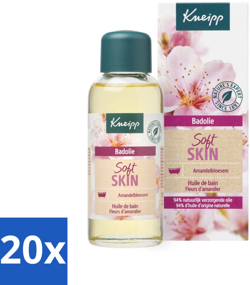 20 x Kneipp - Badolie - Amandelbloesem - Voor droge en gevoelige huid - 100 ml - Voordeelverpakking - 20 stuks