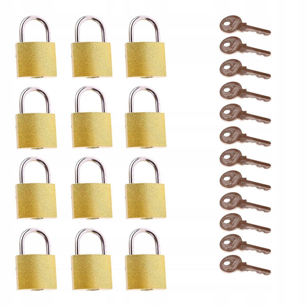 Merkloze IJzeren Hangsloten 40mm, 12 stuks, Systeem met één sleutel