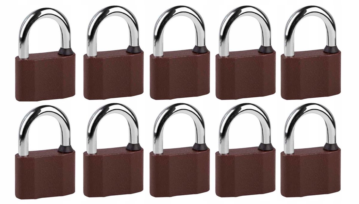 Merkloze Kłódkensatz met Sleutelsysteem - 10 stuks