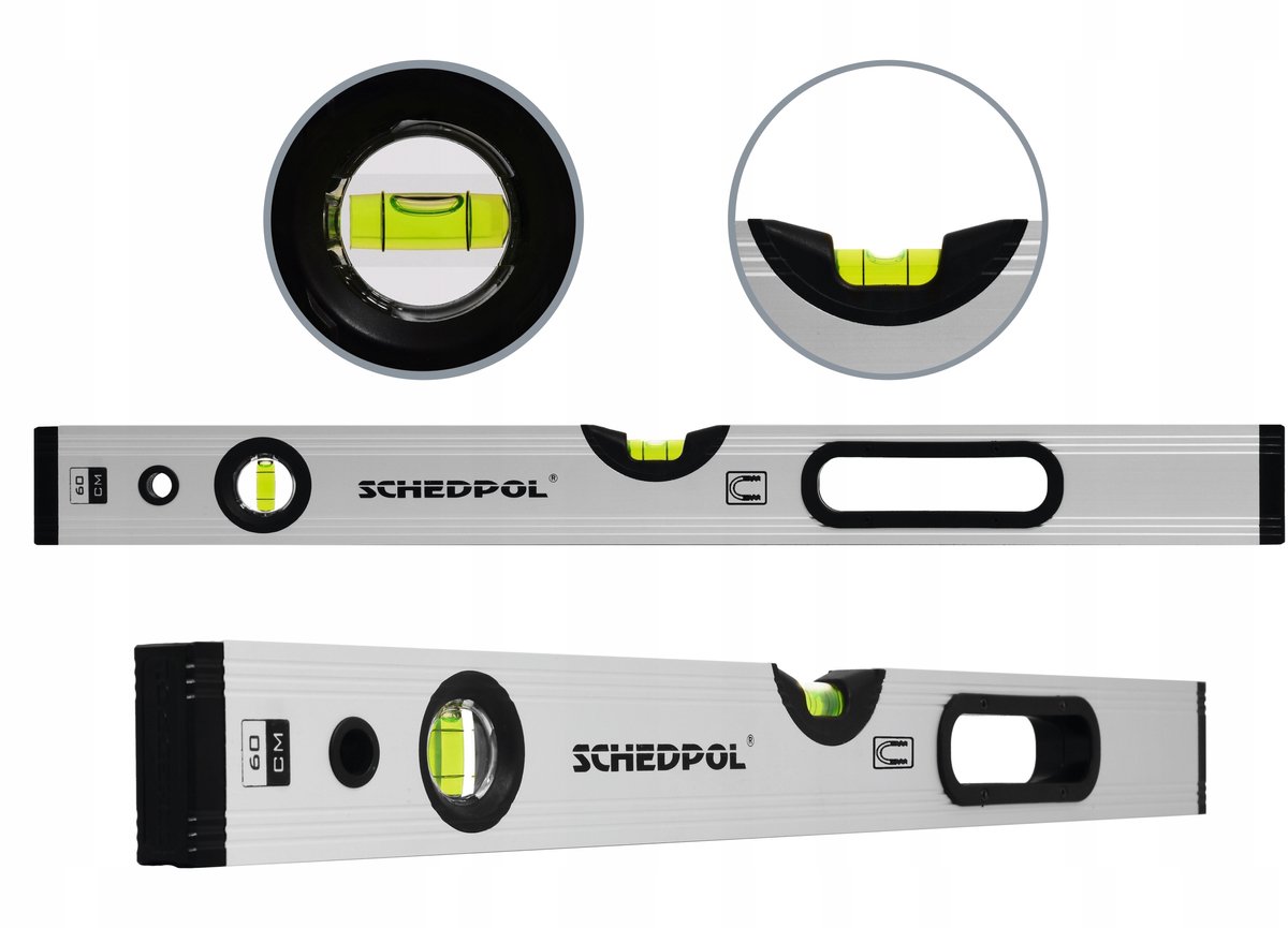 Schedpol Waterpas 120cm met Handvat en 2 Libellen - Professioneel