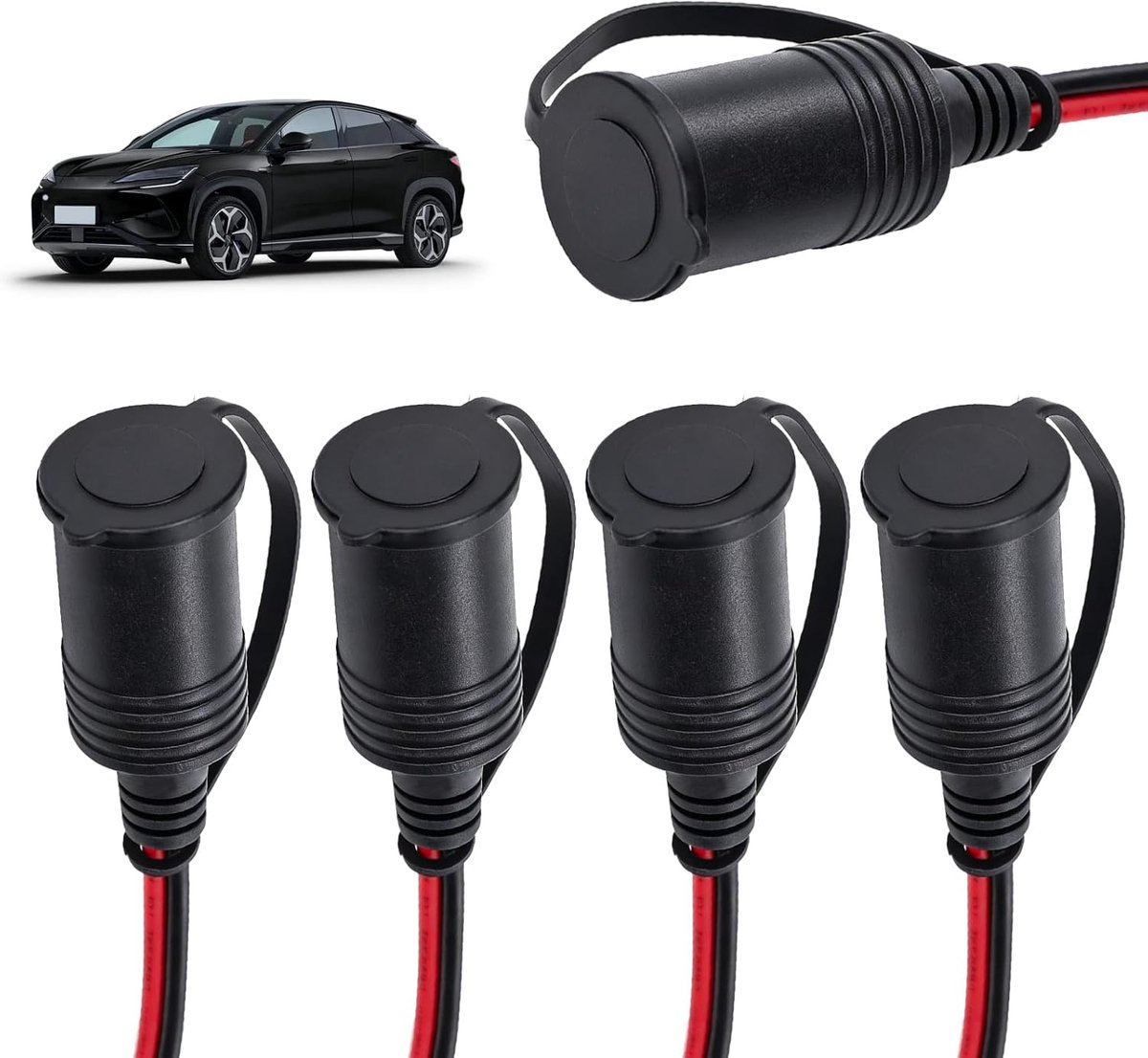 5 stuks sigarettenaanstekerstekker, vrouwelijk, reservekabel voor autolader, 12/24 V, GPS, dashcamera, boot - ShopVlot