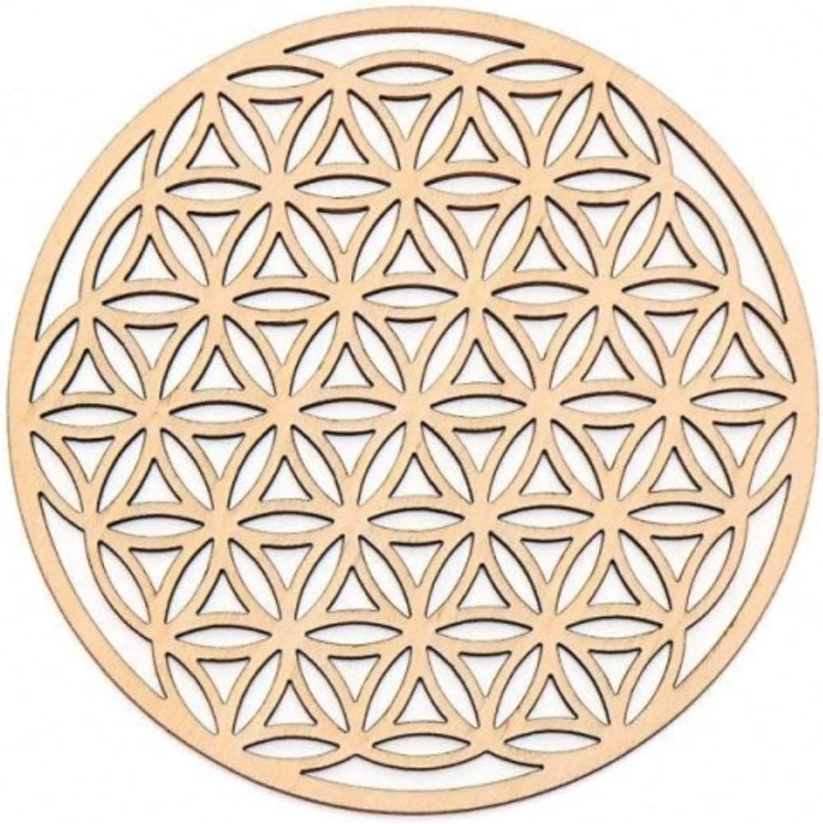 Elevanty Flower of life of wood, 6 pieces, 10 cm each, coaster, flower life, mandala, decoration, geometric figure - ShopVlot