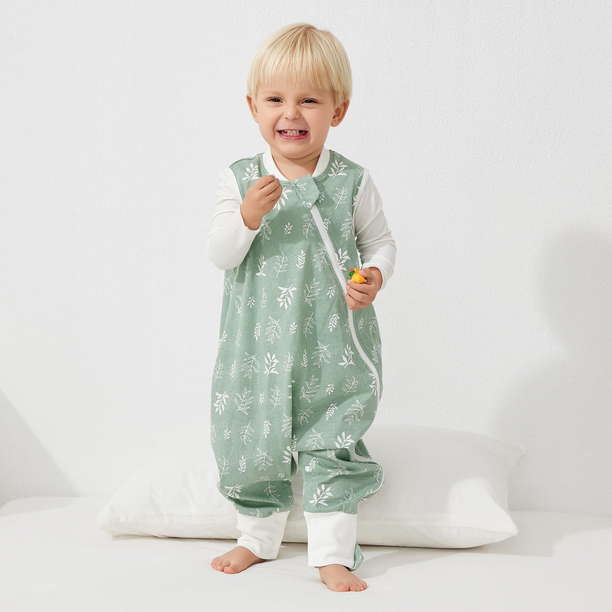 Peuterslaapzak met broekspijpen - 0,5 TOG waarde - ademend katoen - ideale zomerslaapzak voor kinderen van 2-3 jaar - ShopVlot