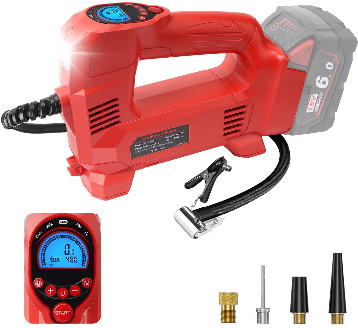 Accucompressor tot 10,34 bar - compatibel met Milwaukee M18 accu's - draagbaar en veelzijdig - ShopVlot