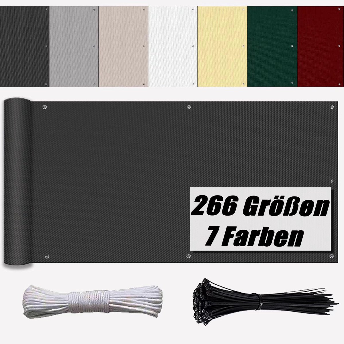Balkonscherm 80x600cm Waterdicht privacy scherm Balkon Windscherm Inkijkbescherming tuin Ondoorzichtig Balkonomranding - ShopVlot