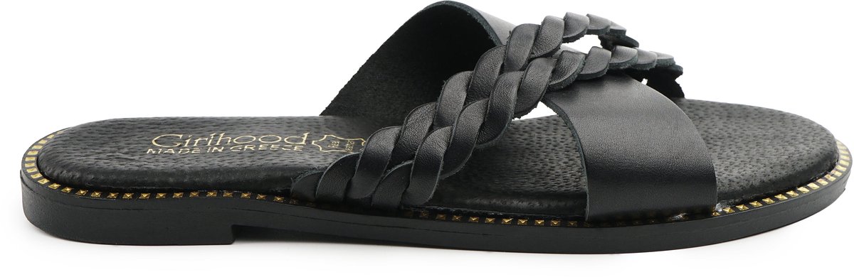Echt lederen slippers Mikonos 40 Zwart