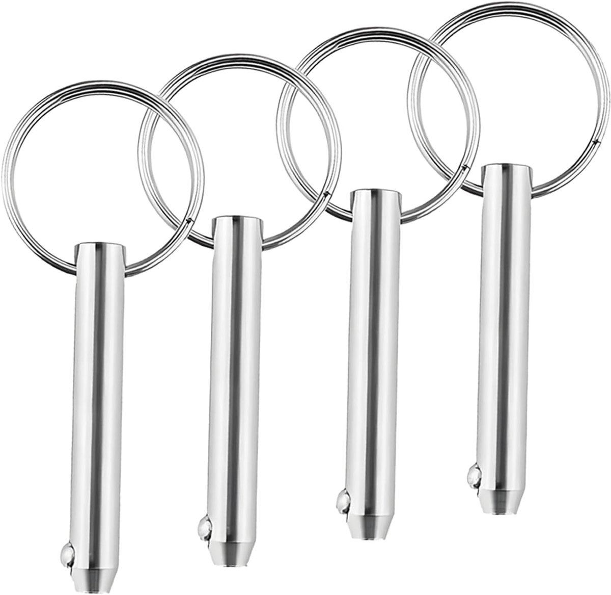 4pcs Stainless Steel Quick Release Pin with Spring Loaded Ball End Circle Ring, Stainless Steel Bimini Tops for Boat - ShopVlot
