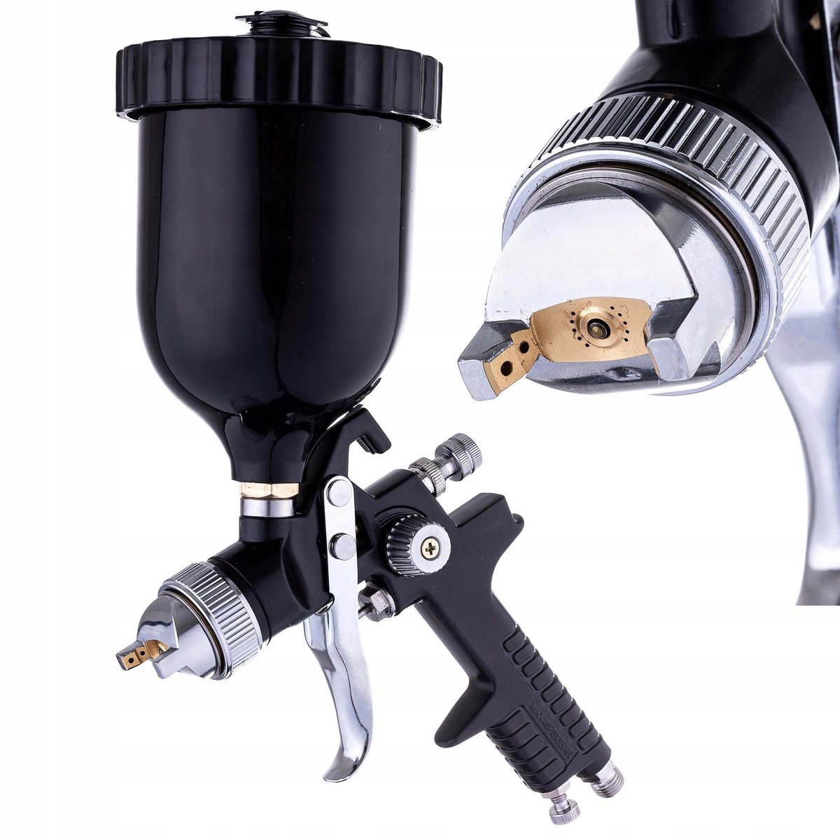 HVLP Spuitpistool 1.4mm Zwart 600ml Tank