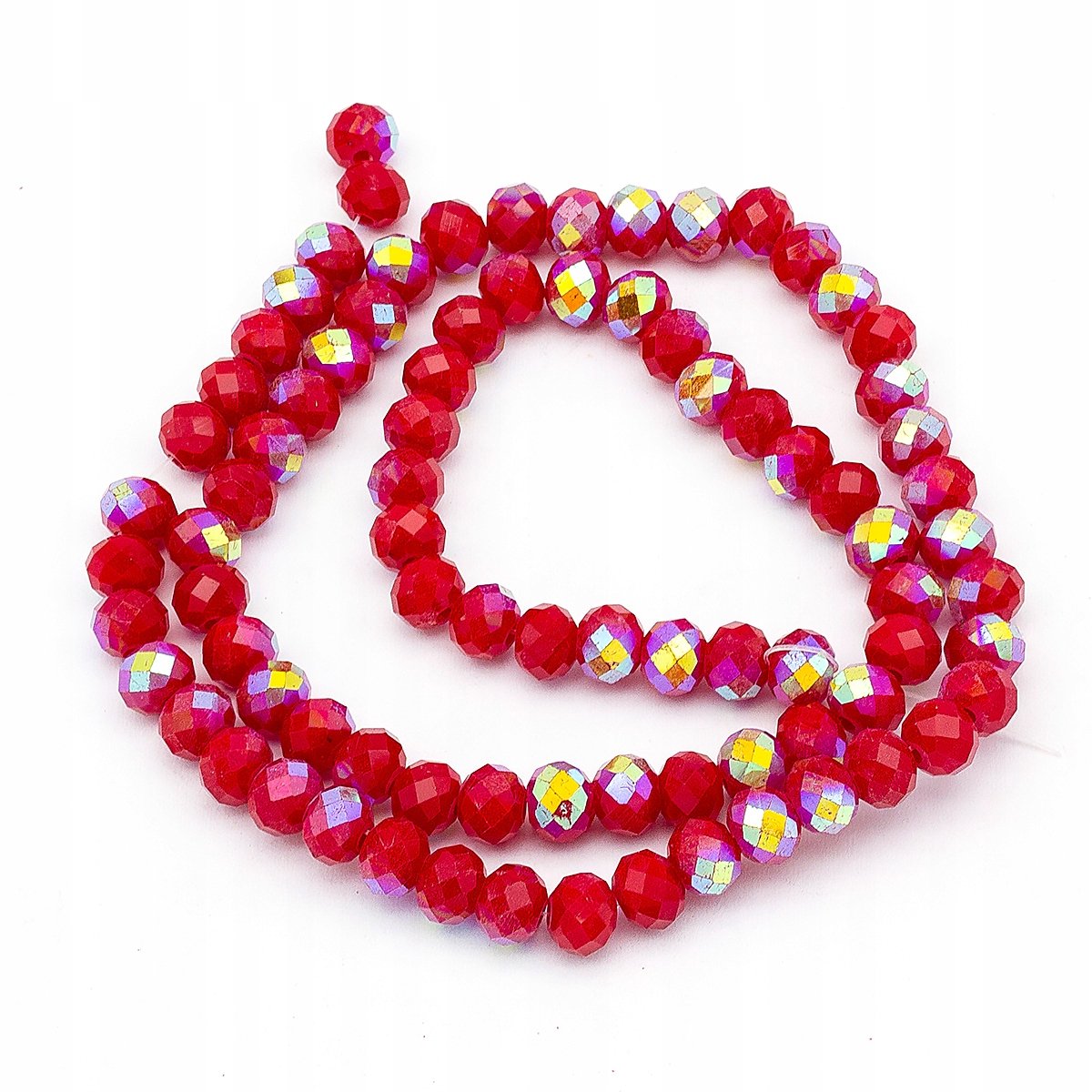 Glazen Krakeling Kralen Rood 6x4mm - 99 stuks