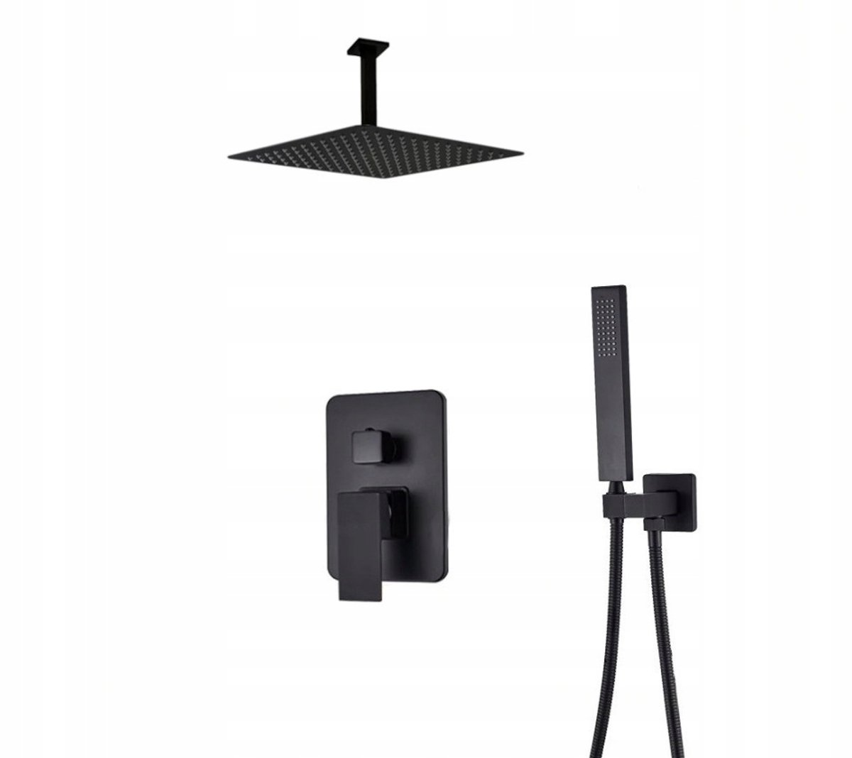Zwart Mat Inbouw Doucheset met regendouche 25cm & handdouche