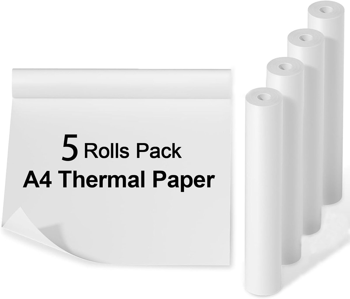 5 Rolls Thermal Paper A4 210 mm x 30 mm x 8.7 m White A4 Printer Paper for Phomemo Thermal Printer Paper BPA Free - ShopVlot