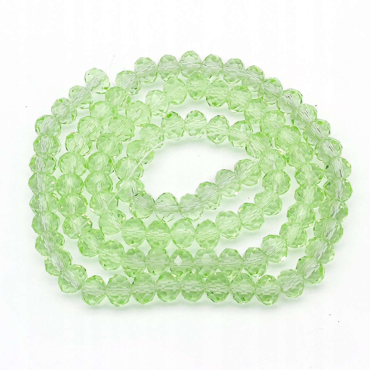 Groene kristallen glasklauwen rondel 6x4mm - 92 stuks