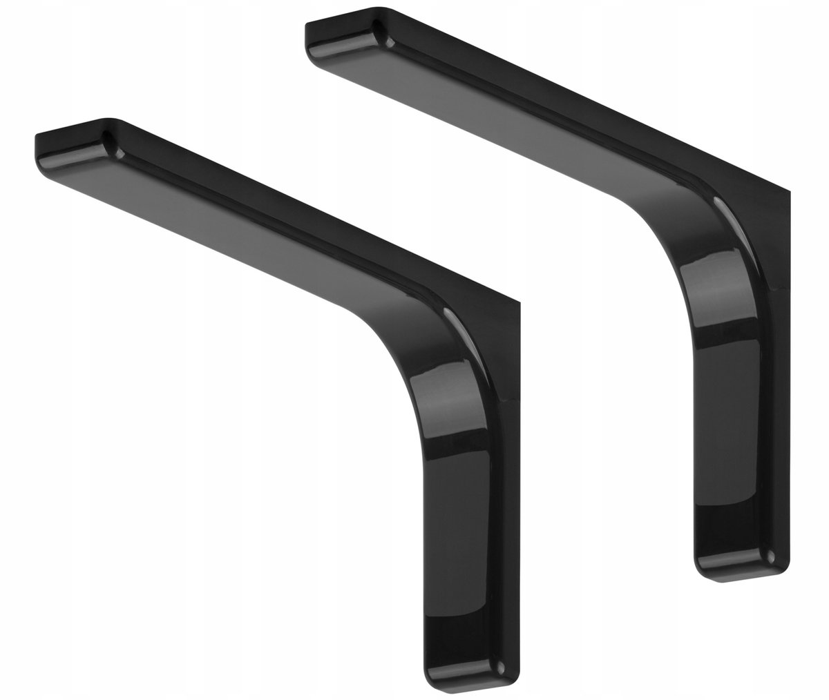 Zwarte Hoeksteunen voor Planken - 24 cm (2 stuks)