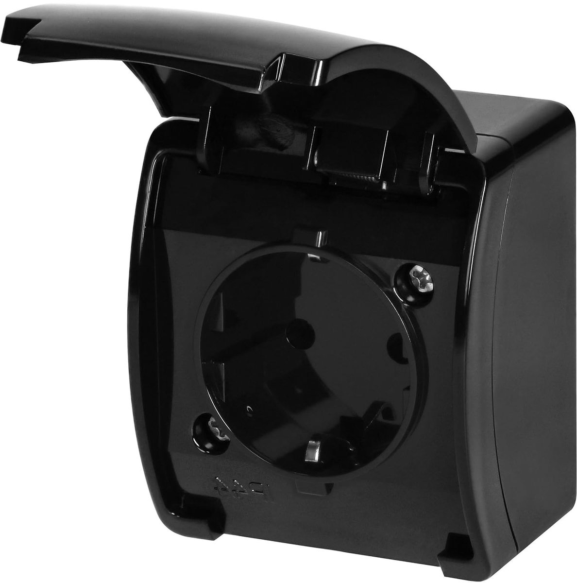 Surface mounted socket IP44, RT4 series black - ShopVlot