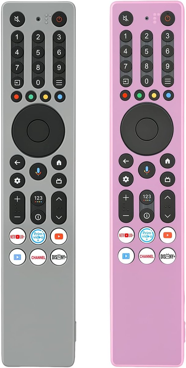 Set van 2 afstandsbedieningshoesjes, compatibel met RC833A FMB1 TCL TV, antislip siliconen hoes (grijs en roze) - ShopVlot