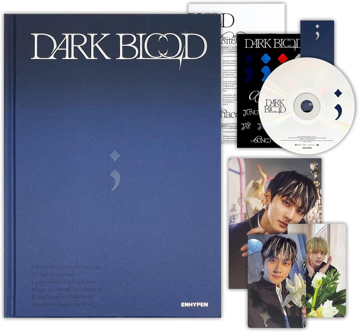 ENHYPEN - [DARK BLOOD] (FULL Ver.) Photo Book + CD-R + Photo Card + Message Photo Card + Sticker + Postcard + Bookmark - ShopVlot
