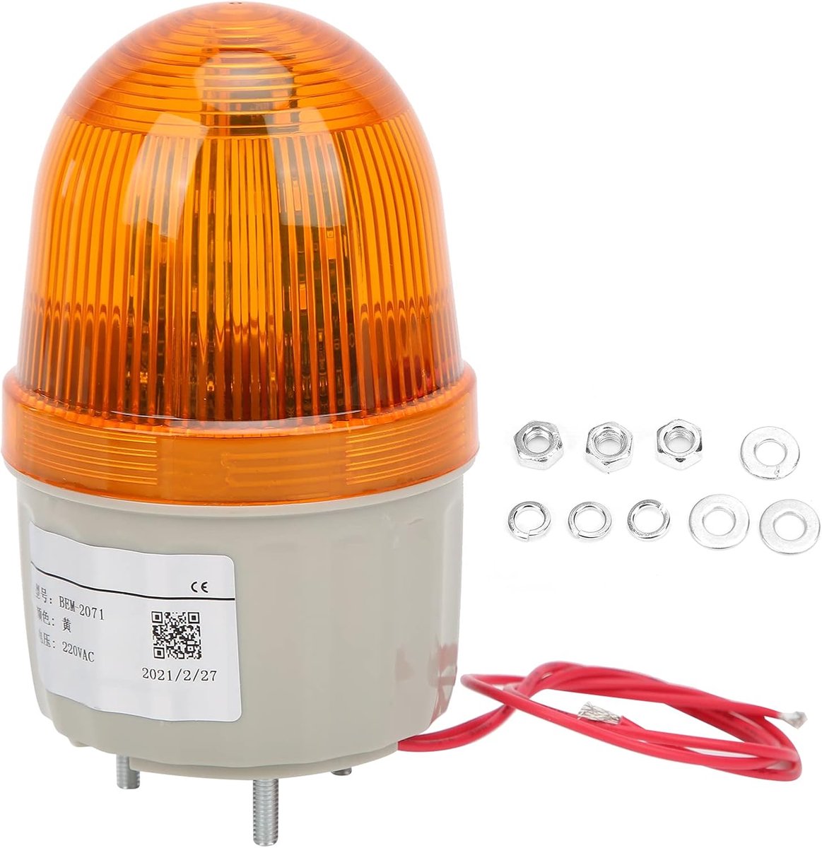 Warning Light BEM-2071 LED Rotary Flashing Indicator Portable Rotating Warning Light For Monitoring 220V AC (Orange) - ShopVlot