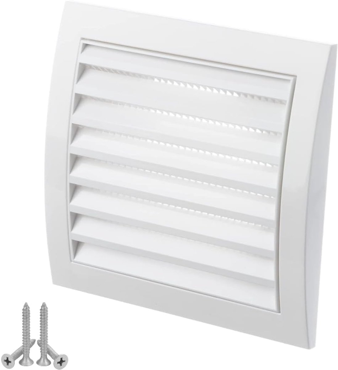 150 x 150 mm, Ø 100 mm, white, ventilation grille with insect protection, plastic shut-off grid with pipe connection - ShopVlot