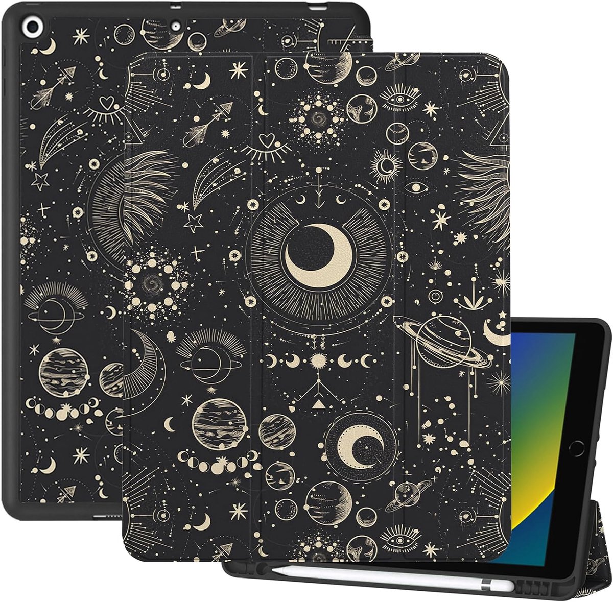 Compatible with iPad 10.2" Case, 9th/8th/7th Generation Case (2021/2020/2019) with Pencil Holder Soft TPU Back Case - ShopVlot
