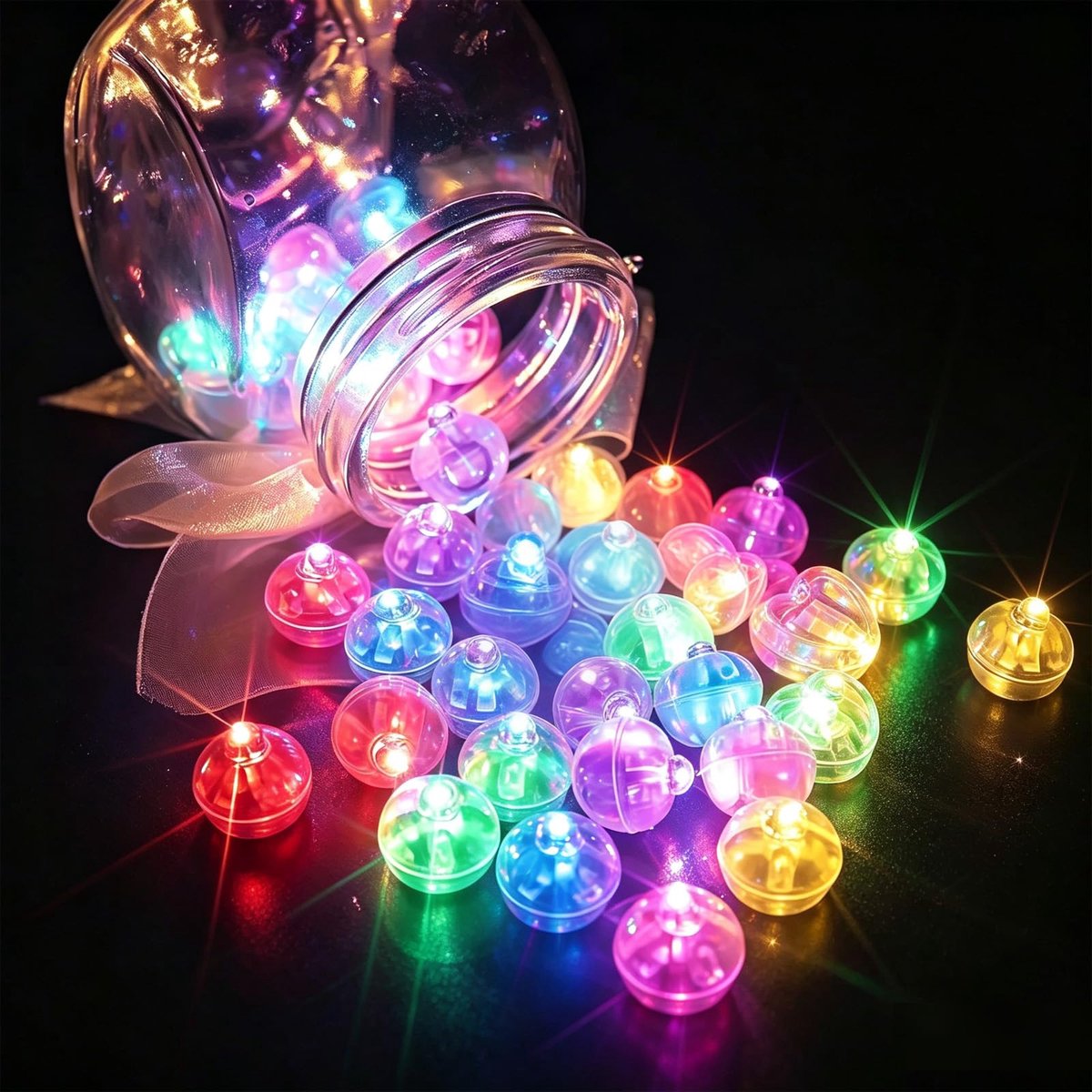 Namajunas - 120 stuks Mini LED Lampjes Verlichting - Feestverlichting met Sfeerverlichting - Gekleurd licht - Verjaardag, Bruiloft, Halloween, Kerst, Oud en nieuw en Festival - Ballon Lamp Decoratie - Vuurvliegjes