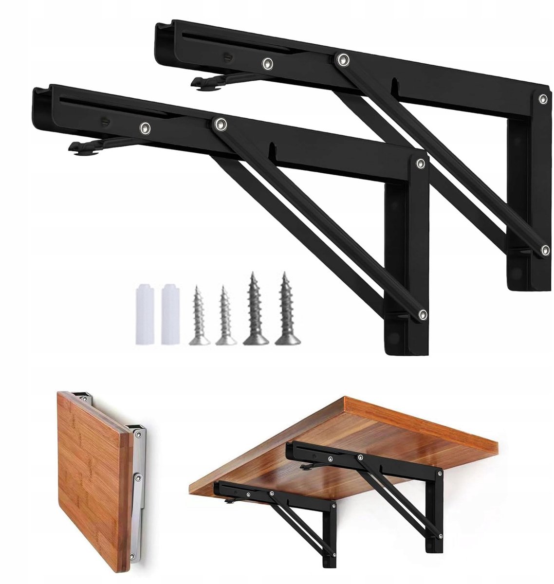 Opklapbare Plankdragers 400mm Zwart - 2 Stuks - 100kg