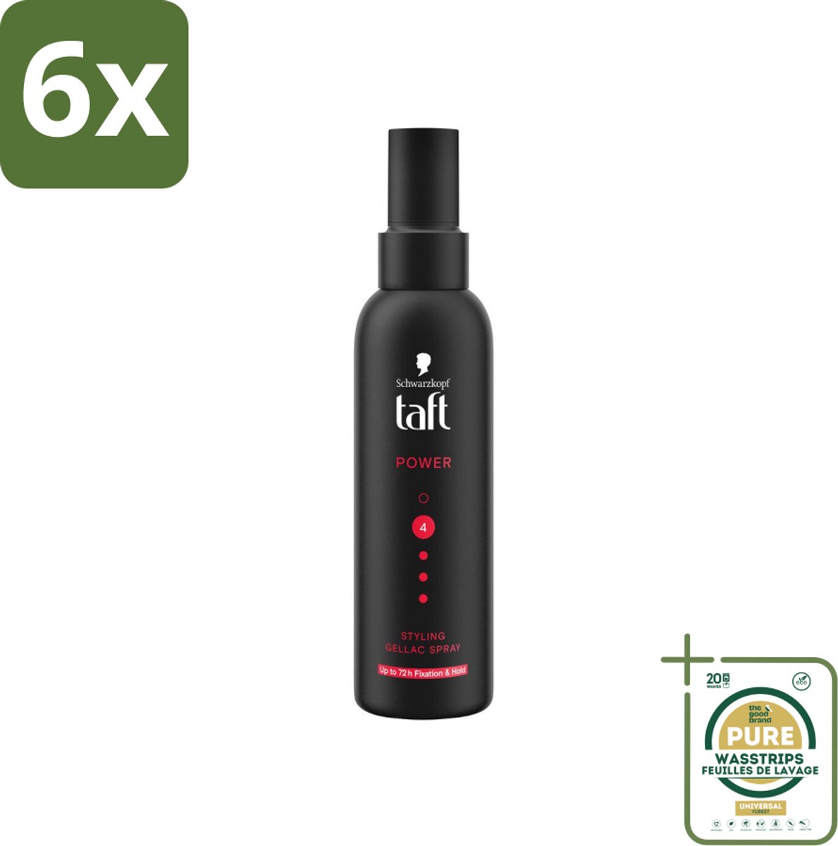 Taft - Power 4 - Styling Gel Spray - 150 ml - Voordeelverpakking - 6 stuks - Sterke hold - Haar fixeren