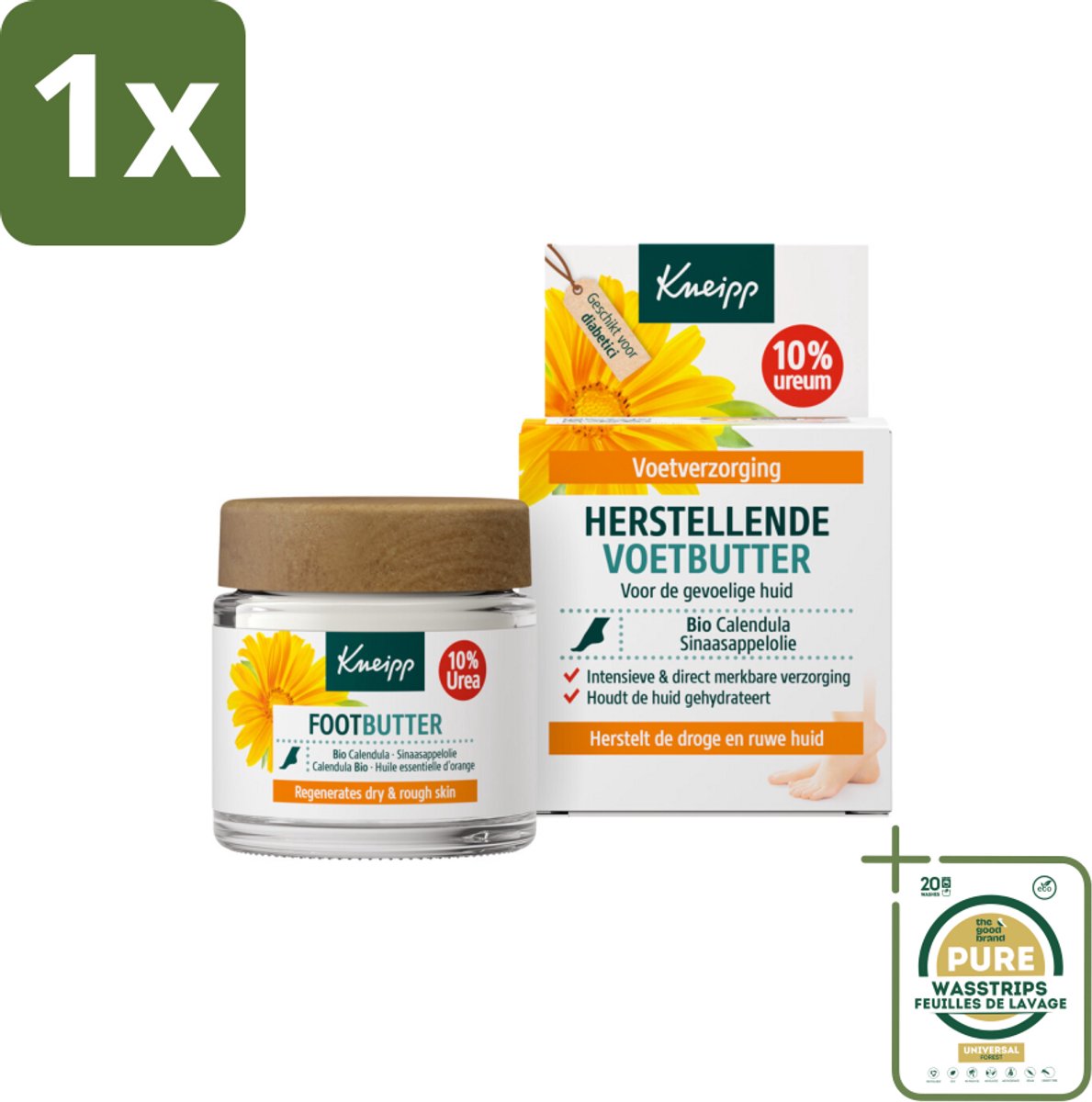 1 x Kneipp - Voetbutter - Calendula - Met citrusgeur - 100 ml- Voetcrème - Voetverzorging - Voetbutter - Droge Voeten - Voeten Verzorgen
