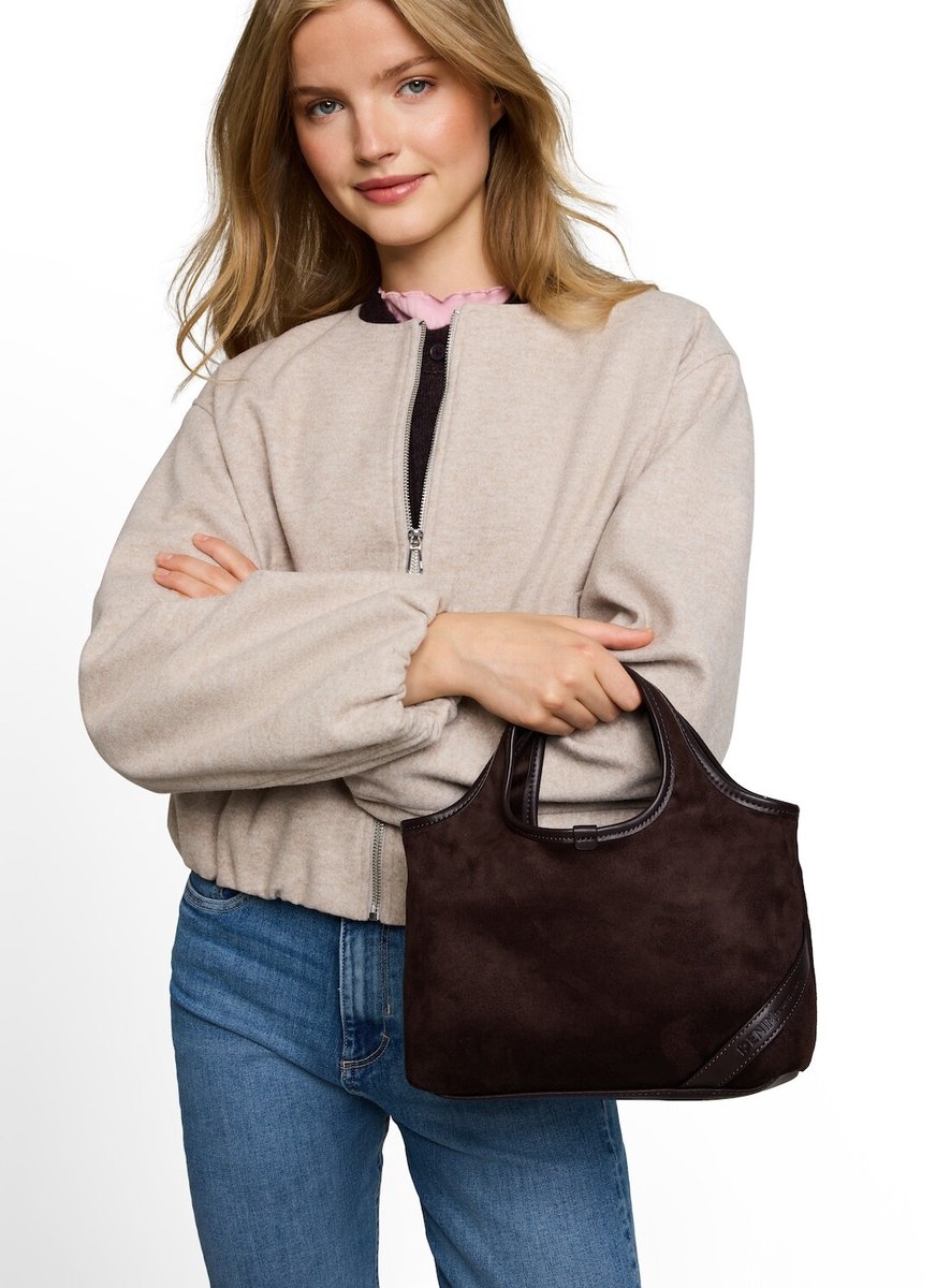 TOM TAILOR schoudertas handtas Lidora Zip Shopper Dark Brown donkerbruin
