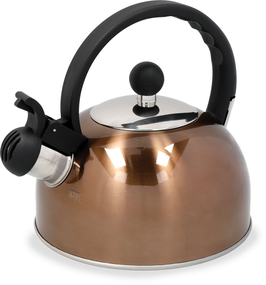 La Cafetière - Fluitketel - RVS - Geschikt voor Inductie - 1.3L - Koper