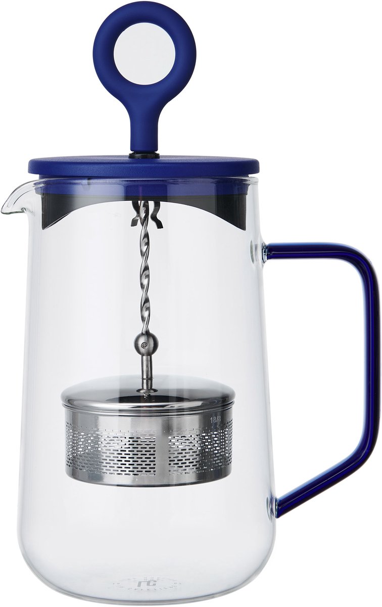 La Cafetière - Theepot - Gyro - Borosilicaatglas - Blauw Handvat - Spinning Infuser - 1.25L