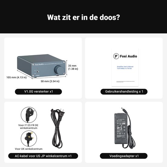 Stereo Versterker 2.0 - 2x50W - Klasse D HiFi - Retro Design - Voor Passieve Speakers 2-8 Ohm — afbeelding 4
