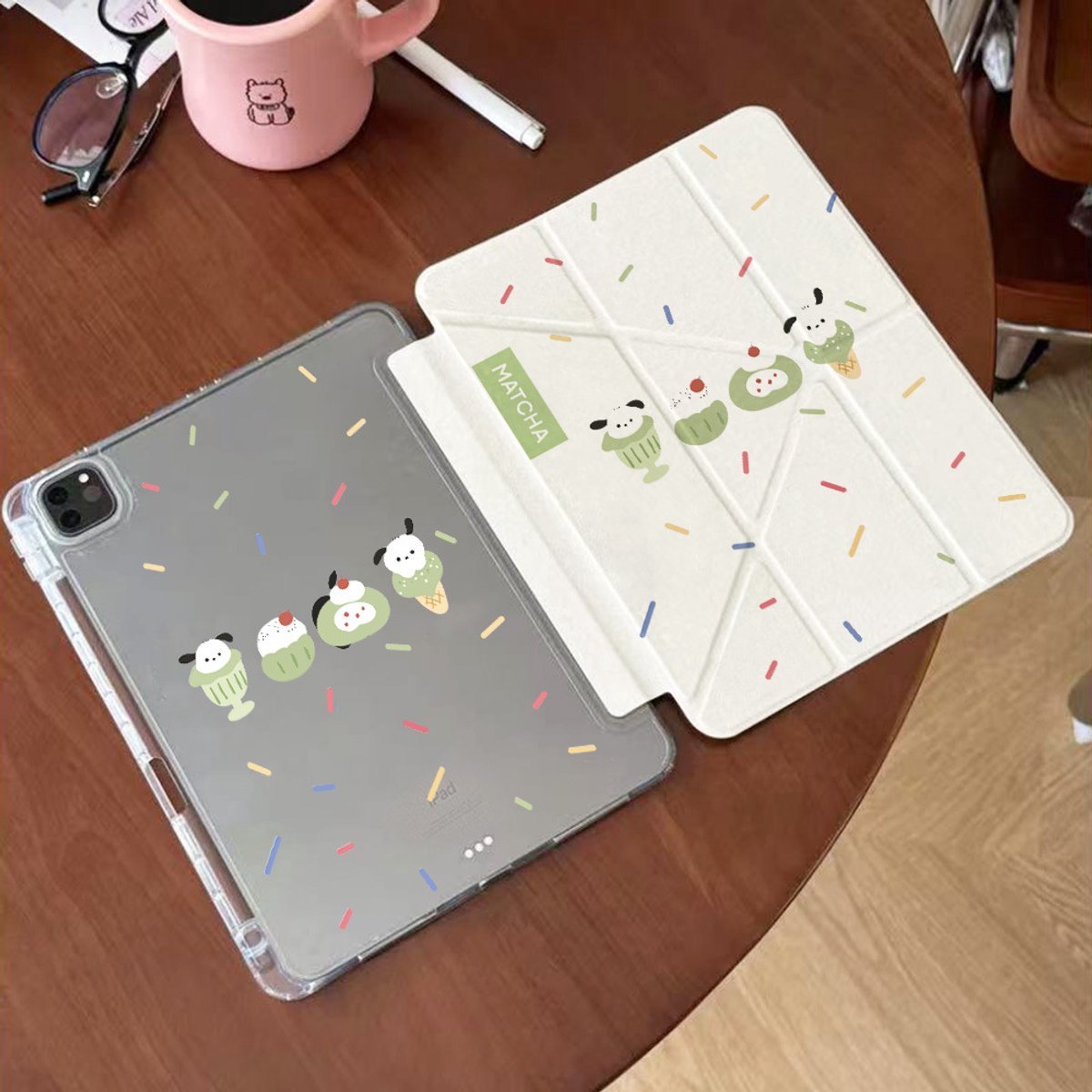 Casalora Tablet Hoes – Geschikt voor Apple iPad 11 A16 11 inch (2025) – Met Pennenhouder – Y-vormige Vouw – Matcha-ijs