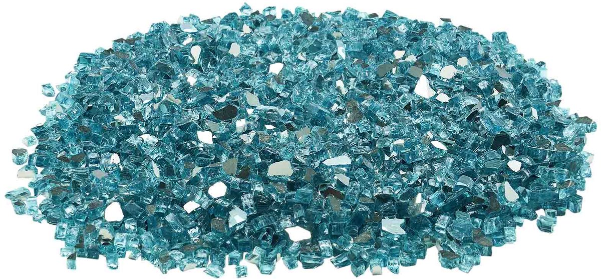 Hittebestendige Glasstenen, 4,5 Kg Reflecterende Glasparels van 12,7 mm, Geschikt voor Vuurkorven, Haarden en Decoratieve Toepassingen, Aquablauw