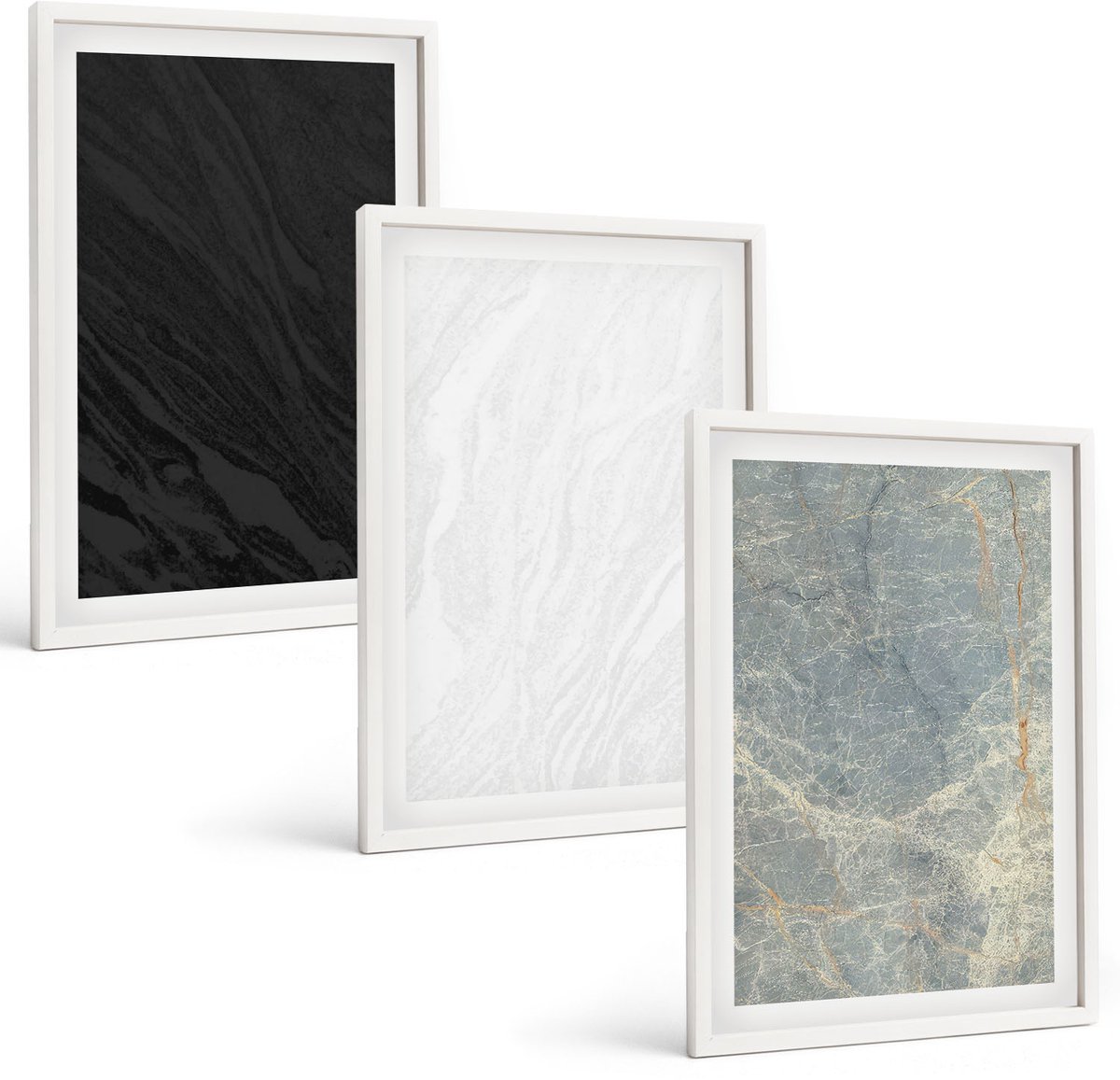 Tulup 3-Delige Schilderij Set - Diverse kleuren elegante stenen constructies - 40x60 - Stijlvolle Muurdecoratie - Slaapkamer - Moderne Wanddecoratie