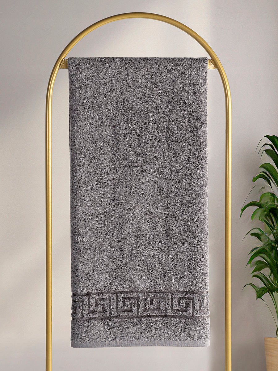 Luxe Katoenen Badhanddoek 70x140 cm - Zacht & Absorberend Grijs