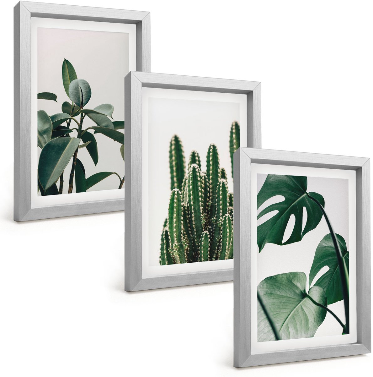 Tulup 4-Delige Schilderij Set - Tropische kamerplanten met esthetische bladeren - 20 x 30 cm - Stijlvolle Muurdecoratie - Kantoor - Wanddecoratie
