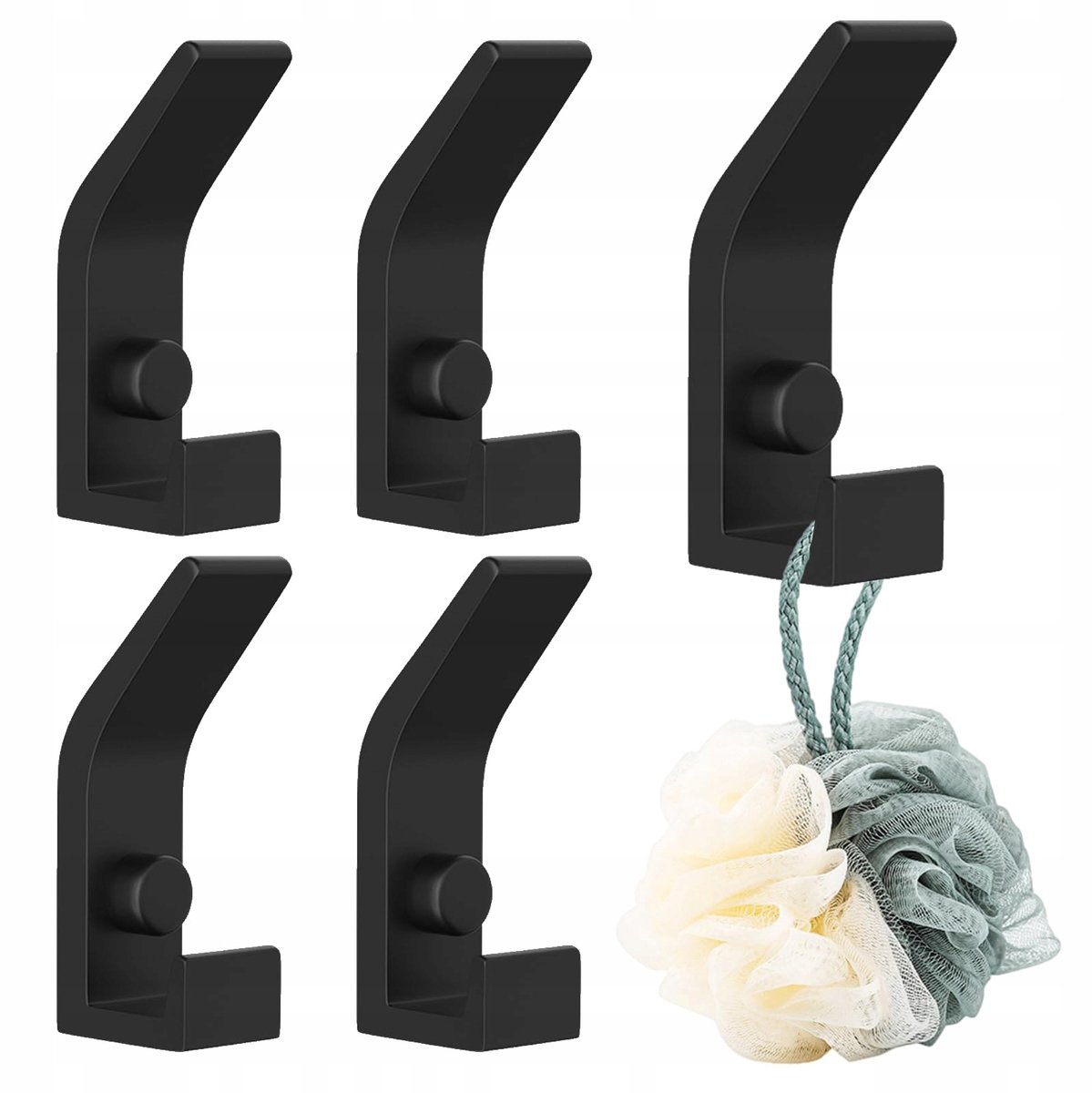 5x Zwarte Metalen Dubbele Wandhaken - Stijlvolle Loft Hangers