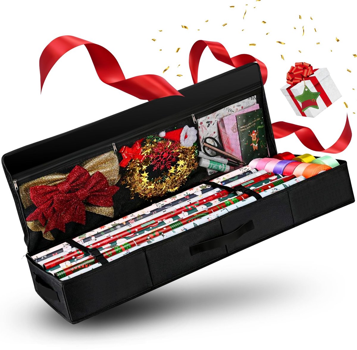 Cadeaupapier Opbergdoos 90x30x12 cm - Waterdicht Zwaargewicht Scheurvast - Met Extra Vakken - Perfect voor Organisatie - ShopVlot