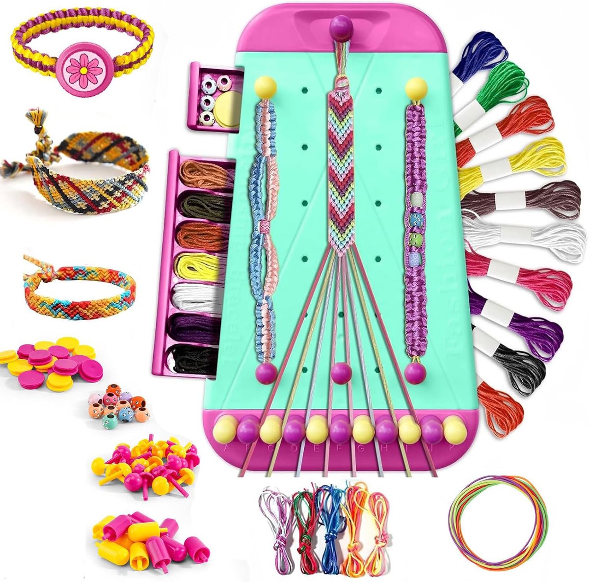 Vriendschapsarmbanden, knutselset, kunst en handwerk voor kinderen van 6-12 jaar, armbanden knopen voor kinderen, cadeaus voor meisjes, cadeau voor verjaardag, Kerstmis