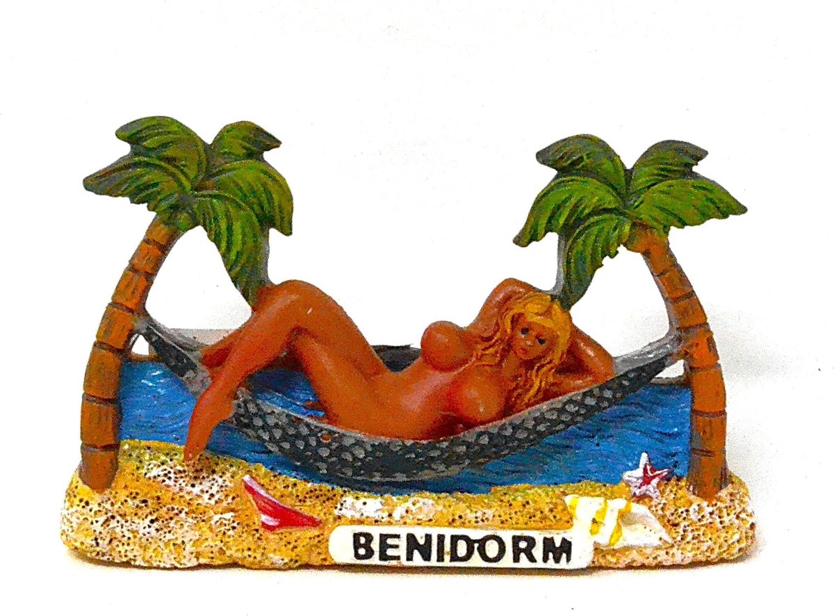 Benidorm Decorative Magnet Colourful Palm Rainbow Design 9 cm x 6 cm Resin Spain Spanish - ShopVlot