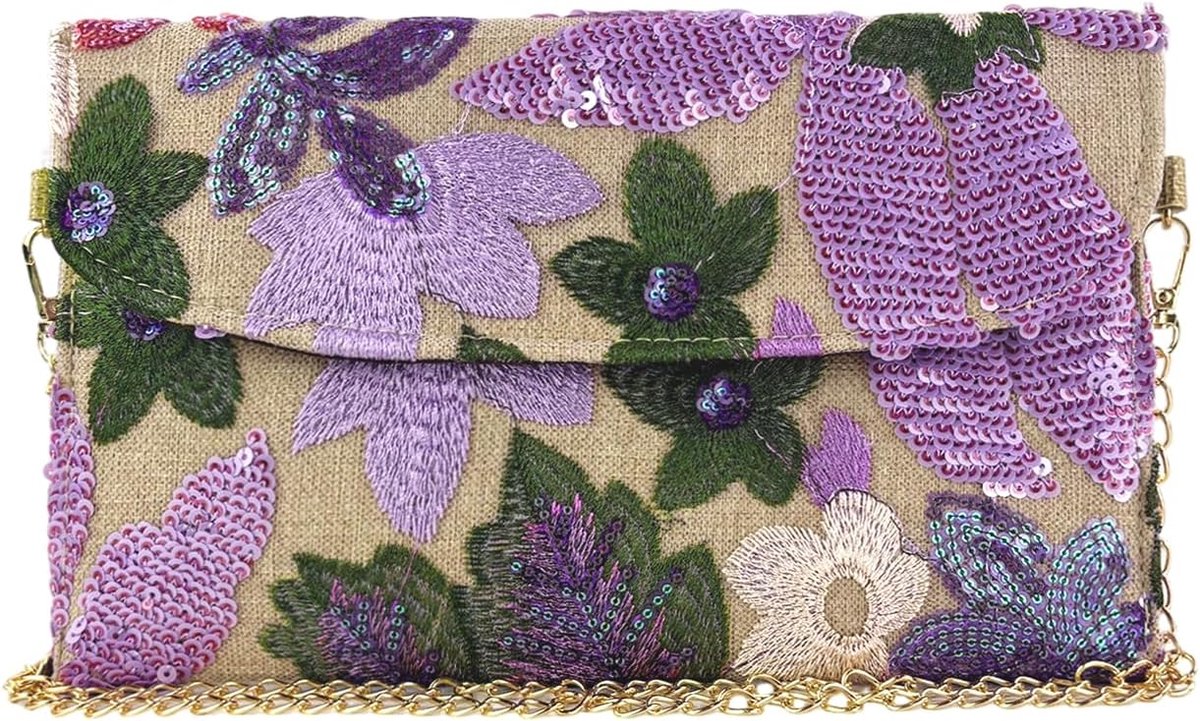Stro-clutch voor dames, zomer, avondtas, ketting, schoudertas - ShopVlot