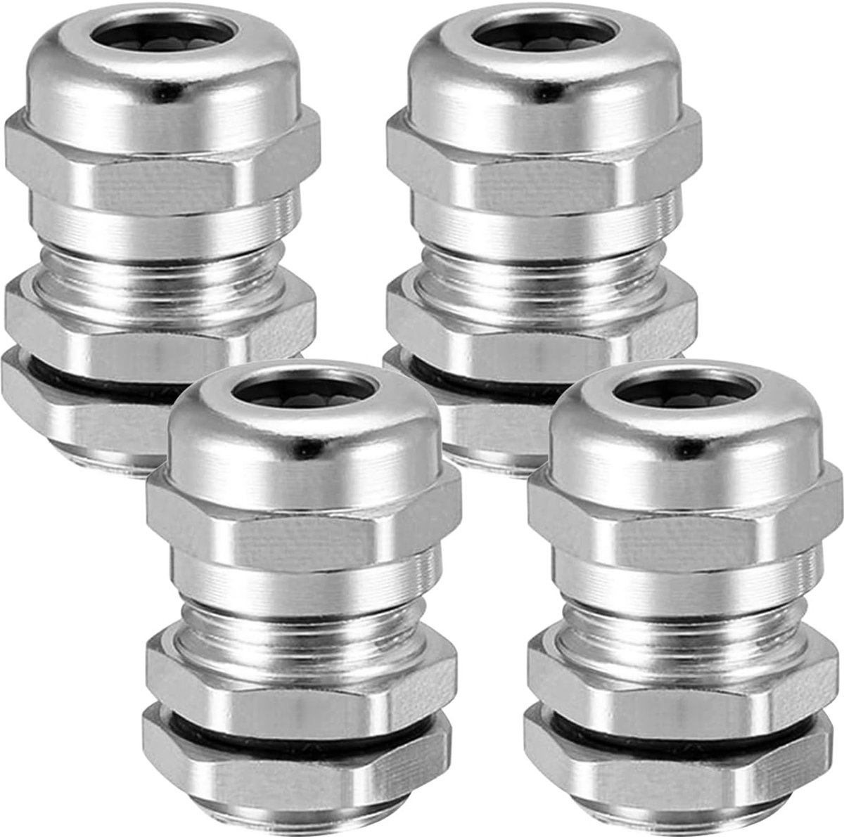 4 pieces M25 x 1.5 mm brass cable screw connection, robust and pressure-resistant, with built-in waterproof sealing - ShopVlot