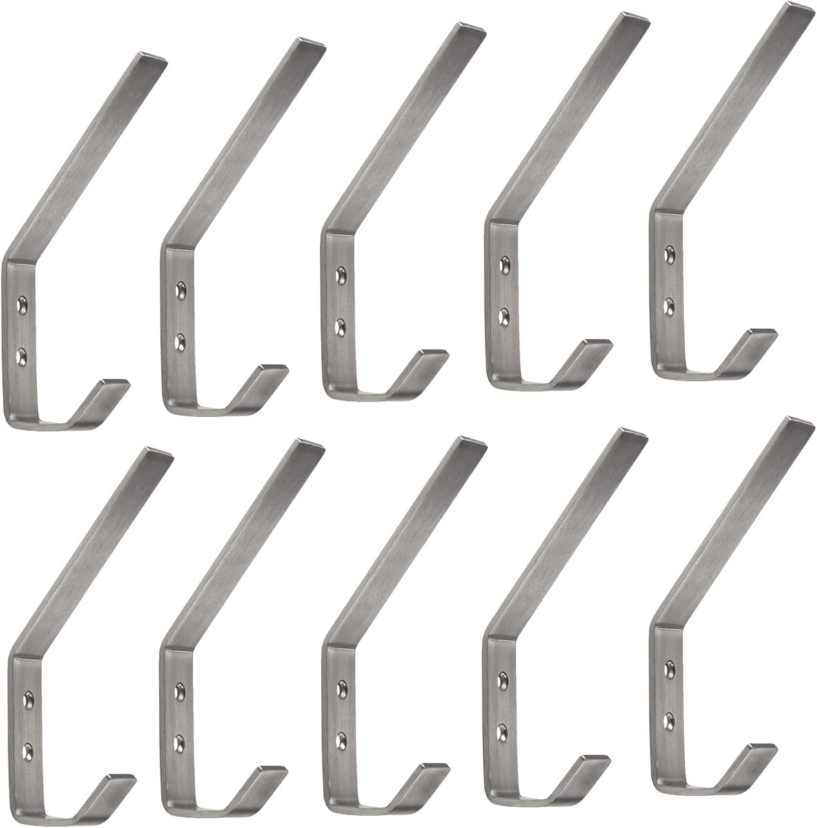 Pack of 10 Coat Hooks ALBA Modern Coat Hook Genuine Stainless Steel 142 x 20 mm Coat Hooks from SOTECH - ShopVlot