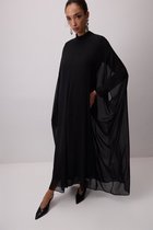 Touché Privé - Chiffon jurk met vleermuismouwen - Zwart - Dames