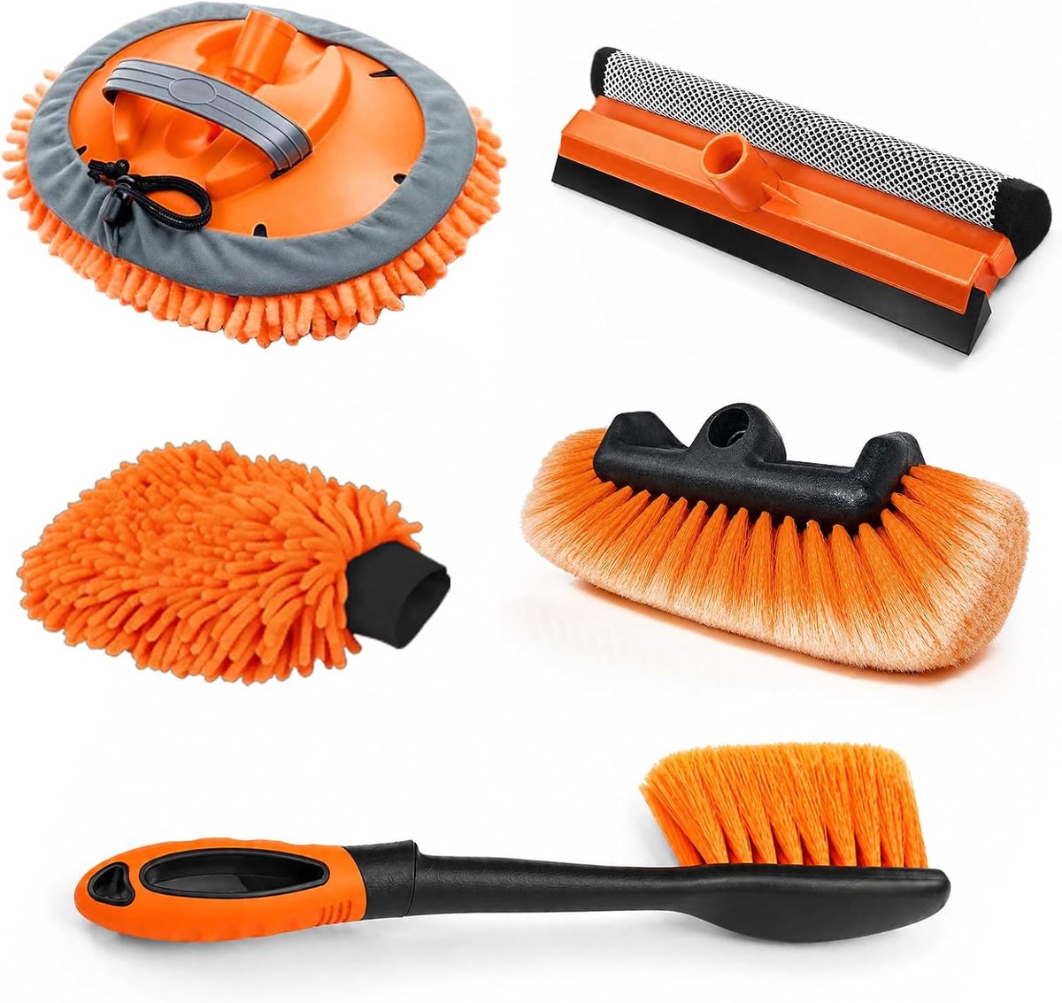 Autowasborstel set - microvezel mop - raamreiniger - veelzijdige reiniging voor auto, camper en boot - ShopVlot