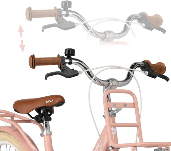 Deryan Liv Kinderfiets 18 inch - Verstelbaar Stuur en Zadel - Roze van Deryan — afbeelding 2