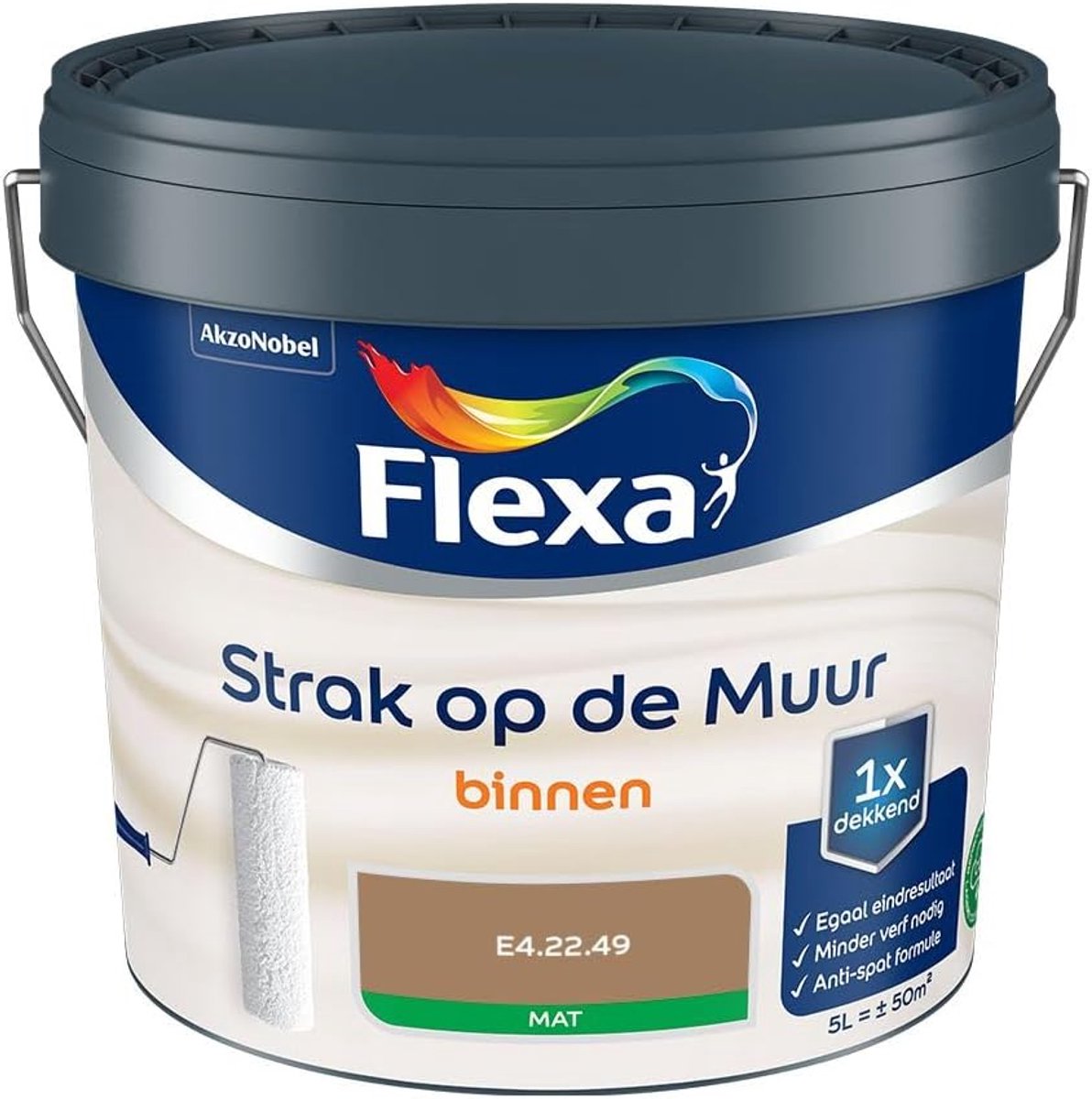 Muurverf 5 Liter - Mengcollectie E4.22.49 - Strak op de muur - Voor een professionele afwerking - ShopVlot